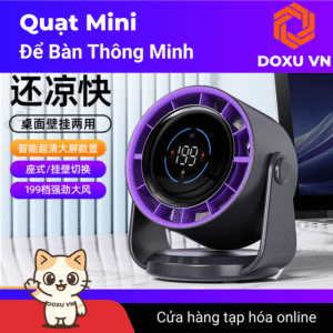 Quạt Để Bàn Mini Thông Minh Cao Cấp - Tua-bin mạnh mẽ - Pin trâu dùng cả ngày dài - JF106