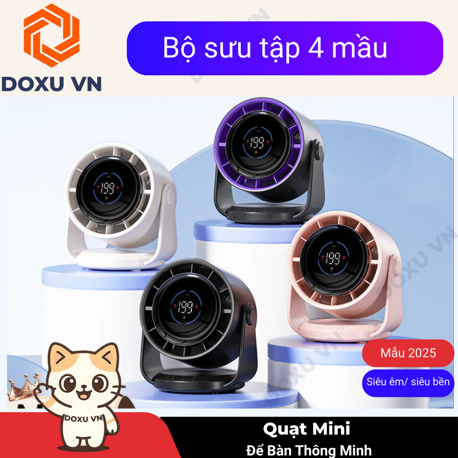 Quạt Để Bàn Mini Thông Minh Cao Cấp - Tua-bin mạnh mẽ - Pin trâu dùng cả ngày dài - JF106 - Image 6