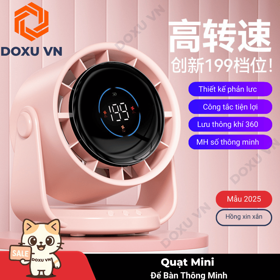 Quạt Để Bàn Mini Thông Minh Cao Cấp - Tua-bin mạnh mẽ - Pin trâu dùng cả ngày dài - JF106 - Image 9