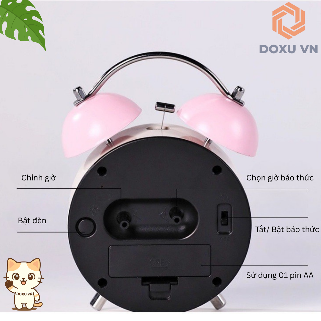Đồng Hồ Báo Thức Cơ Học Cho Học Sinh – Chuông Đôi Siêu To, Đánh Thức Mạnh Mẽ Zunnel - Image 9