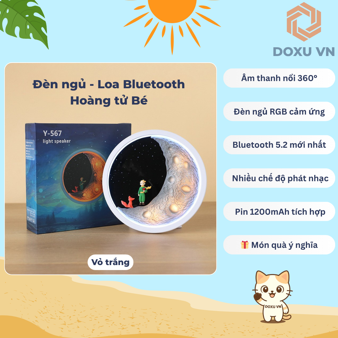 Đèn ngủ loa Bluetooth Hoàng tử Bé Y-567 - Loa không dây, đèn RGB cảm ứng, quà tặng dễ thương - Image 5