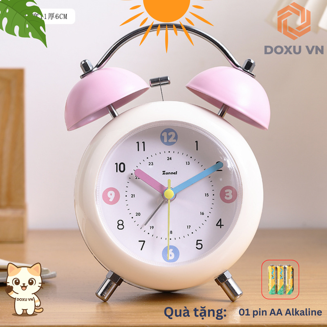Đồng Hồ Báo Thức Cơ Học Cho Học Sinh – Chuông Đôi Siêu To, Đánh Thức Mạnh Mẽ Zunnel - Image 4