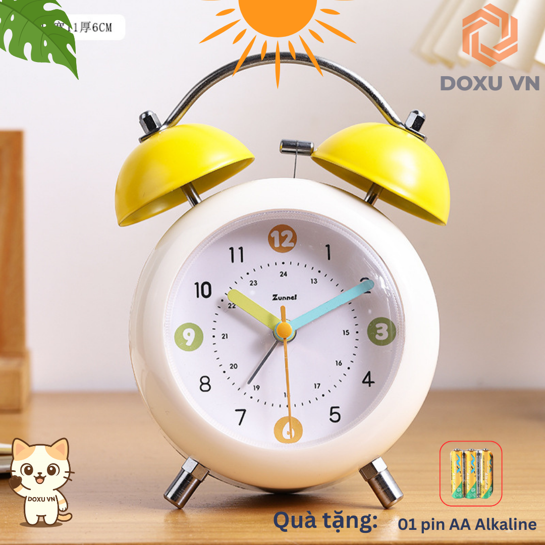 Đồng Hồ Báo Thức Cơ Học Cho Học Sinh – Chuông Đôi Siêu To, Đánh Thức Mạnh Mẽ Zunnel - Image 3