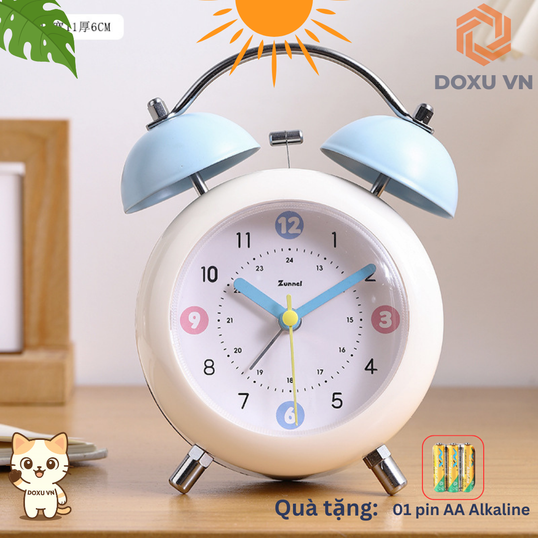 Đồng Hồ Báo Thức Cơ Học Cho Học Sinh – Chuông Đôi Siêu To, Đánh Thức Mạnh Mẽ Zunnel - Image 2
