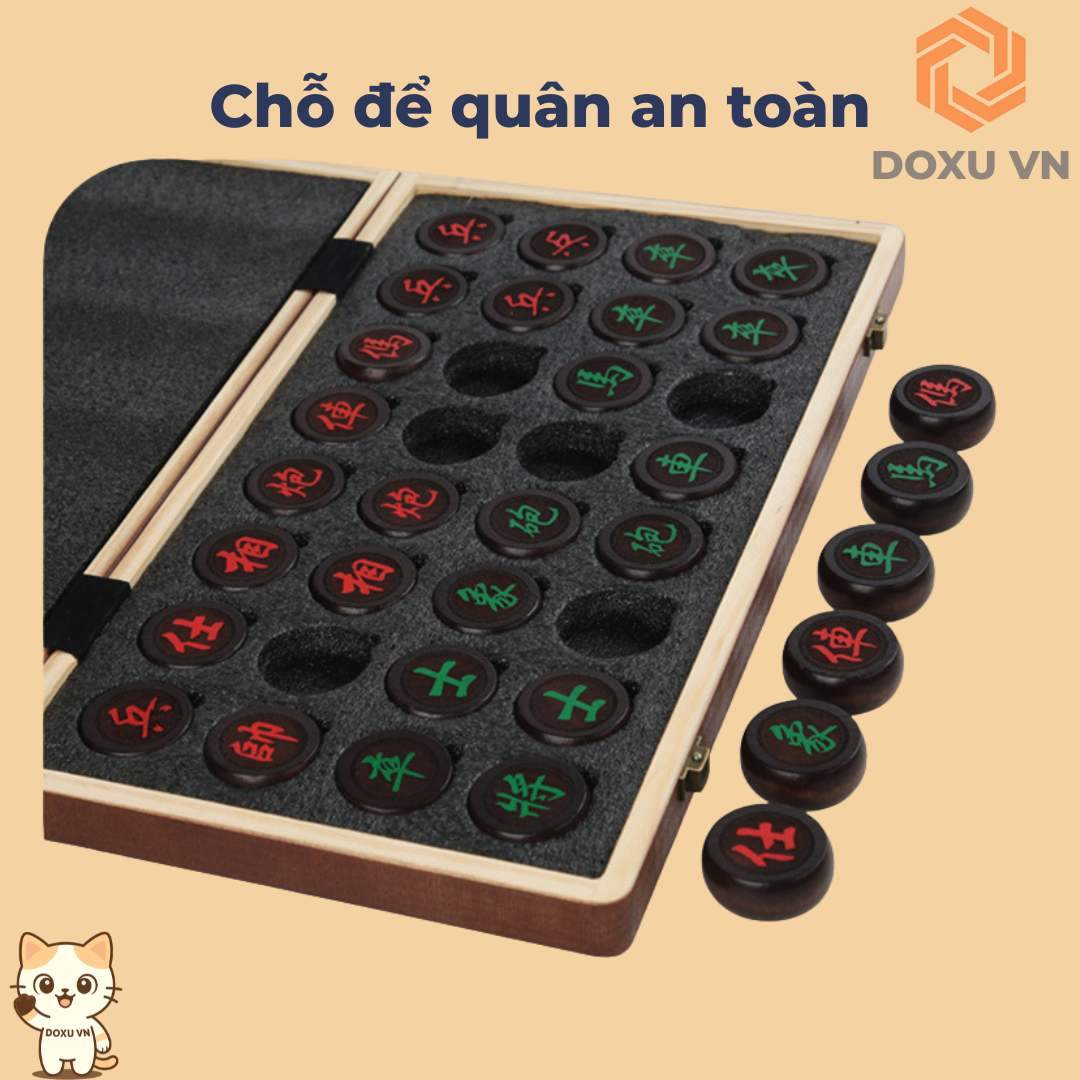 BỘ CỜ TƯỚNG GỖ TẦN BÌ GẤP GỌN – SANG TRỌNG, TIỆN LỢI, DỄ DÀNG MANG THEO - Image 9