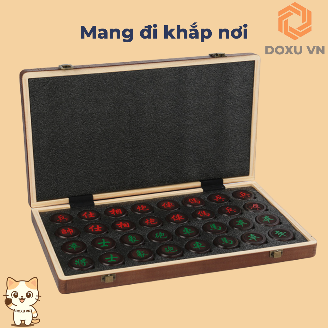 BỘ CỜ TƯỚNG GỖ TẦN BÌ GẤP GỌN – SANG TRỌNG, TIỆN LỢI, DỄ DÀNG MANG THEO - Image 8