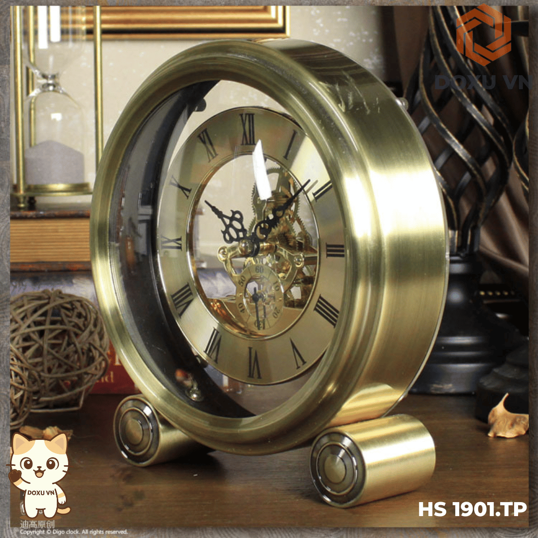 Đồng Hồ Để Bàn Cao Cấp Vàng Kim Tân Cổ Điển – Sang Trọng, Nổi Bật Không Gian HS1901.TP - Image 7
