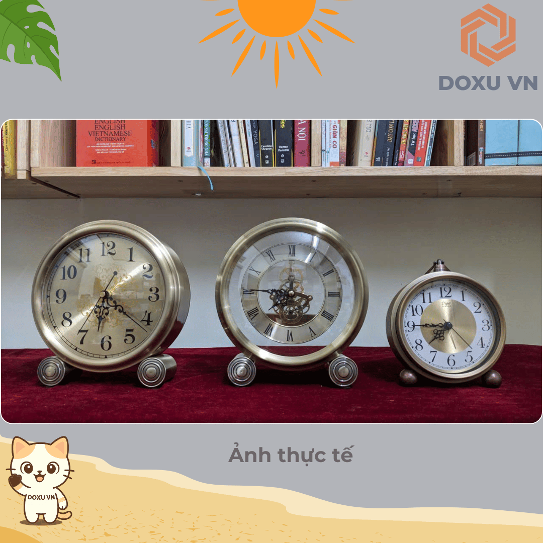 Đồng Hồ Để Bàn Cao Cấp Vàng Kim Tân Cổ Điển – Sang Trọng, Nổi Bật Không Gian HS1901.TP - Image 4
