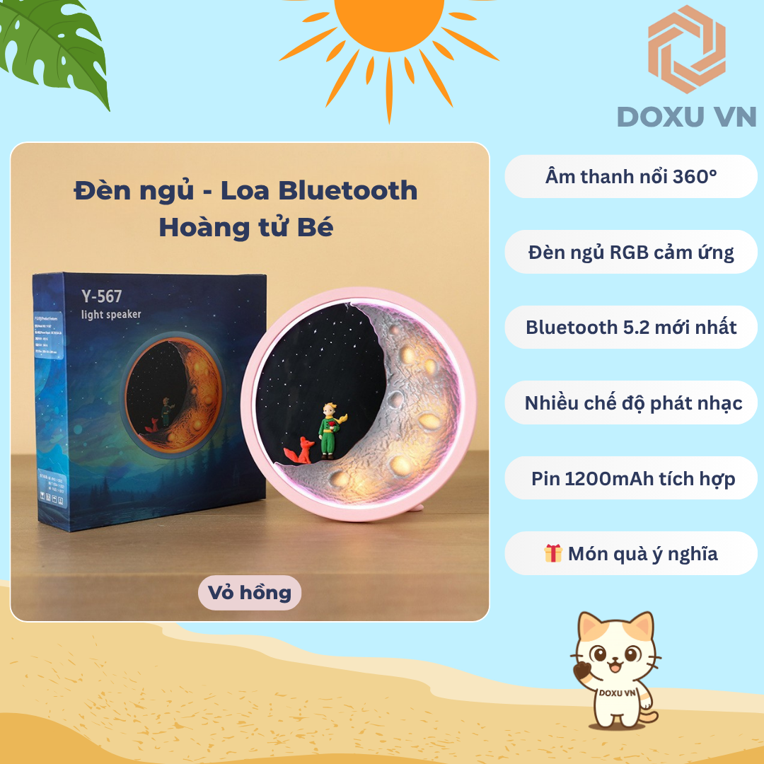 Đèn ngủ loa Bluetooth Hoàng tử Bé Y-567 - Loa không dây, đèn RGB cảm ứng, quà tặng dễ thương - Image 3